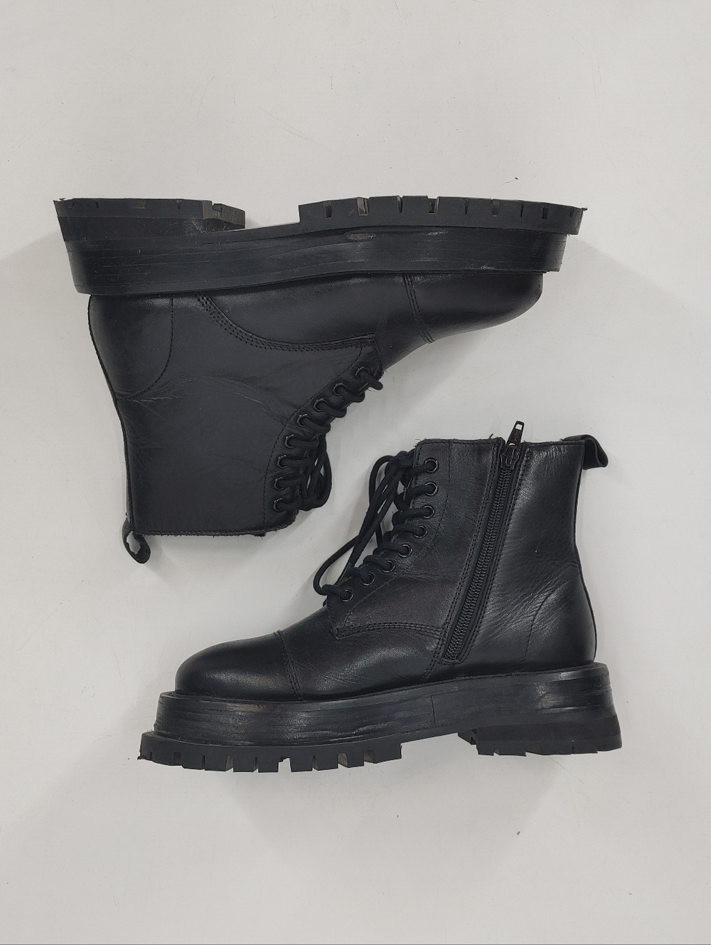 Floyd Leather Platform Combat Boots
